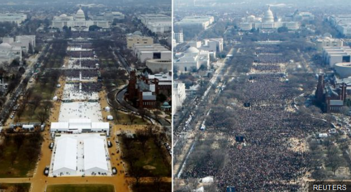 Trump vs Obama inauguration