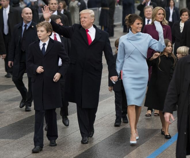 10-year-old Barron (left) is Donald Trump's youngest son