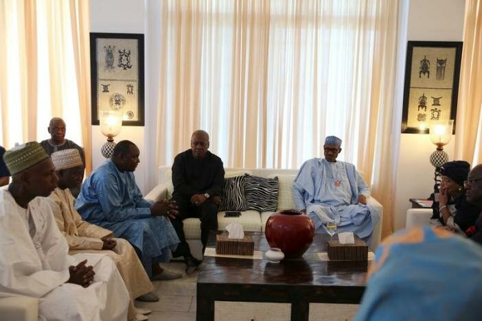 Gambia's President-elect Adama Barrow meets with delegation of West African leaders on election crisis in Banjul, Gambia December 13, 2016 REUTERS/Afolabi Soktunde
