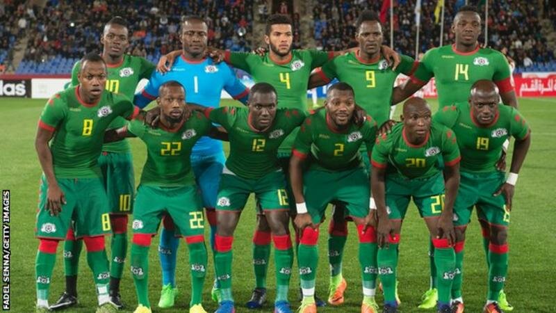 The Burkina Faso team whose friendly against Nigeria on Monday has been cancelled.