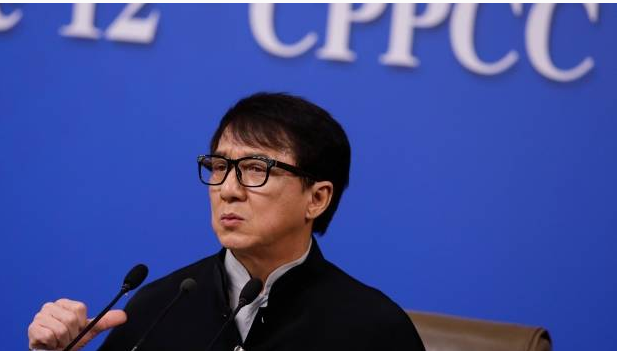 Hong Kong movie star Jackie Chan, delegate to the Chinese People's Political Consultative Conference speaks during a press conference on the sideline of the CPPCC at the media center in Beijing.