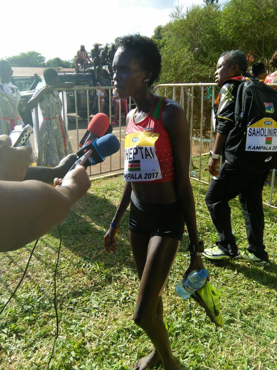 Irene Cheptai led five other Kenyans into a clean sweep of medals in the senior women race at the 2017 world cross country championships in Kampala, Uganda