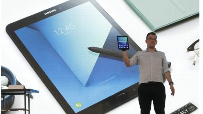 The Galaxy Tab S3 was the first of two tablets unveiled by Samsung at a tech trade show in Barcelona